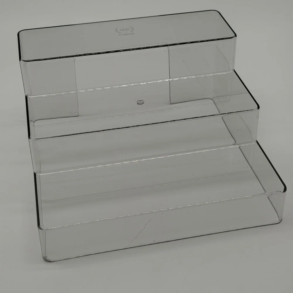 The Home Edit 3-Tier Clear Plastic Shelf Riser Organizer Pantry Vanity Makeup